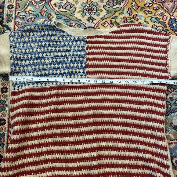 ⭐️3for10⭐️ Cotton Knit American Flag Americana Crewneck Pullover Women’s Medium - Picture 11 of 11